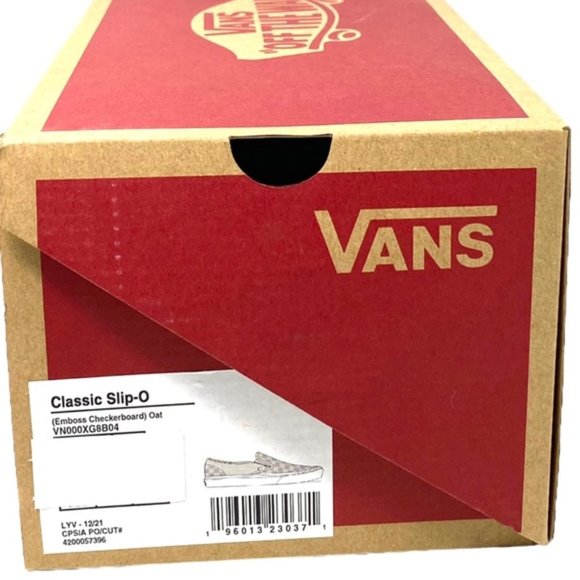 VANS Classic Slip On Embossed Check Shoes Casual Suede Oatmeal Men VN000XG8B04 - Picture 2 of 11